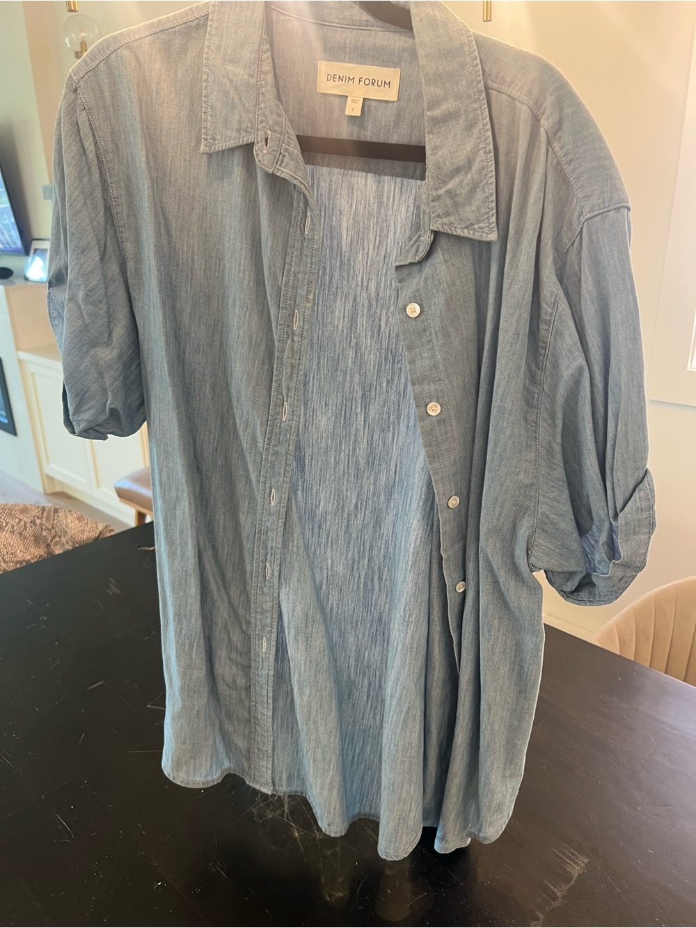 Denim Forum Light Blue Chambray Button-Down Shirt